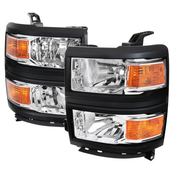 Spec-D Tuning 14-15 Chevrolet Silverado Headlight- Chrome Version 2 2LH-SIV14-V2-RS